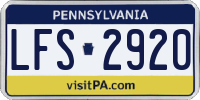 PA license plate LFS2920
