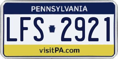 PA license plate LFS2921