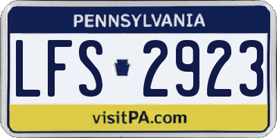 PA license plate LFS2923