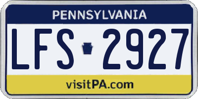 PA license plate LFS2927