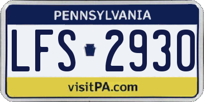 PA license plate LFS2930