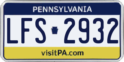 PA license plate LFS2932