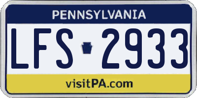 PA license plate LFS2933