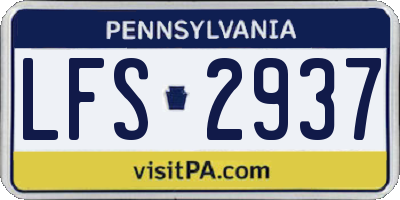 PA license plate LFS2937