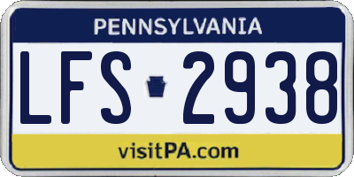PA license plate LFS2938
