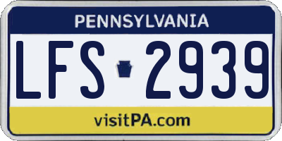 PA license plate LFS2939