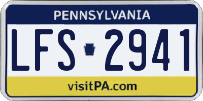 PA license plate LFS2941