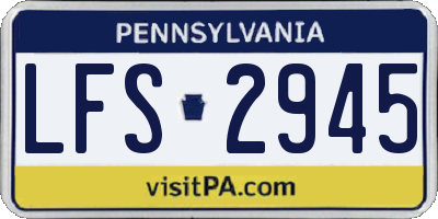 PA license plate LFS2945
