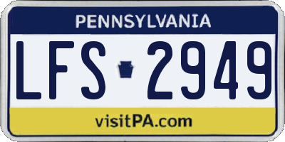 PA license plate LFS2949
