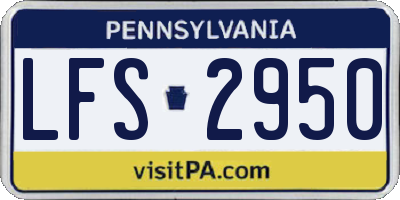 PA license plate LFS2950
