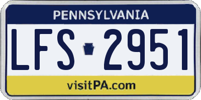 PA license plate LFS2951