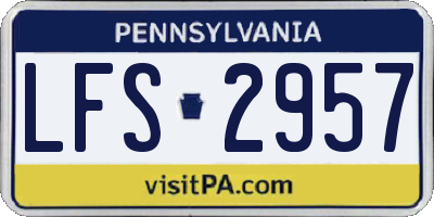 PA license plate LFS2957