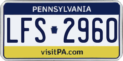 PA license plate LFS2960
