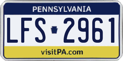 PA license plate LFS2961