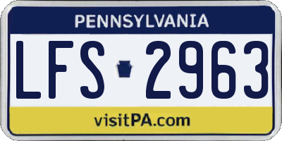 PA license plate LFS2963
