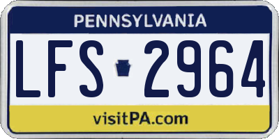 PA license plate LFS2964