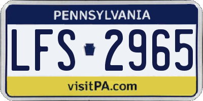 PA license plate LFS2965