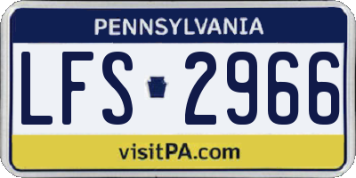 PA license plate LFS2966