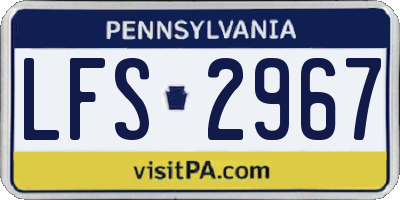 PA license plate LFS2967