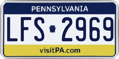 PA license plate LFS2969