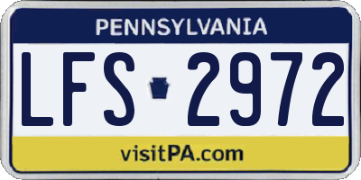 PA license plate LFS2972
