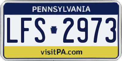 PA license plate LFS2973