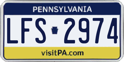 PA license plate LFS2974
