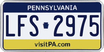 PA license plate LFS2975