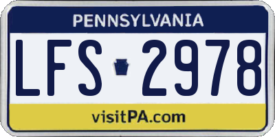 PA license plate LFS2978