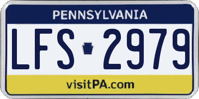 PA license plate LFS2979