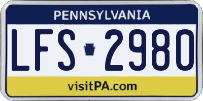 PA license plate LFS2980