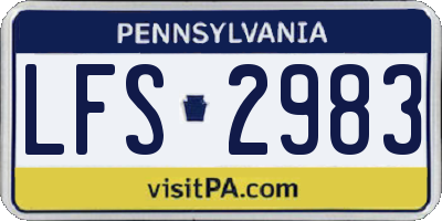 PA license plate LFS2983