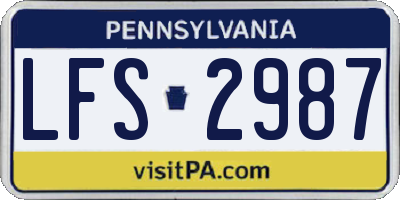 PA license plate LFS2987