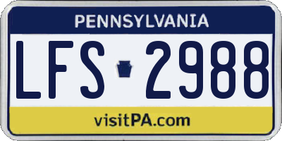 PA license plate LFS2988