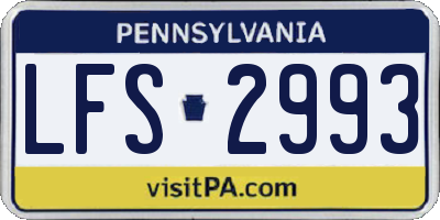 PA license plate LFS2993