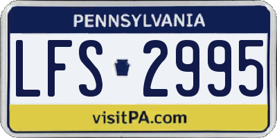 PA license plate LFS2995