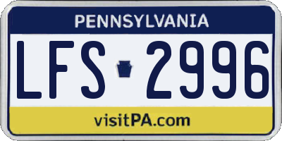 PA license plate LFS2996