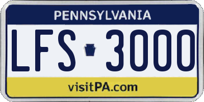 PA license plate LFS3000
