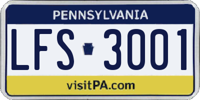 PA license plate LFS3001