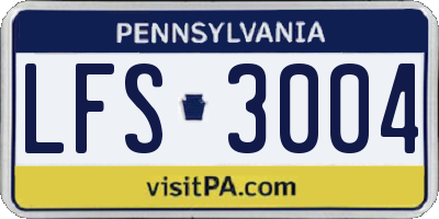PA license plate LFS3004
