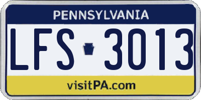PA license plate LFS3013