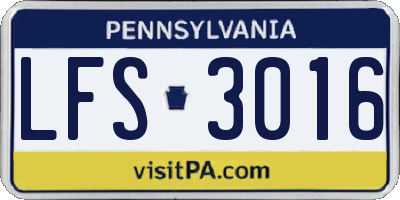 PA license plate LFS3016