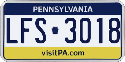 PA license plate LFS3018