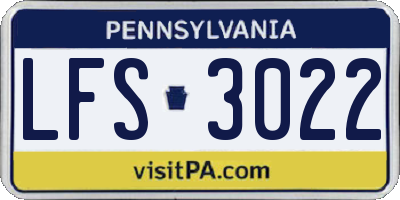 PA license plate LFS3022