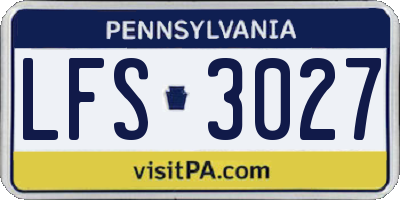 PA license plate LFS3027