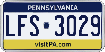 PA license plate LFS3029