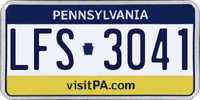 PA license plate LFS3041