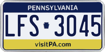 PA license plate LFS3045