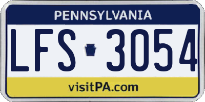 PA license plate LFS3054