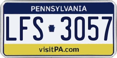 PA license plate LFS3057